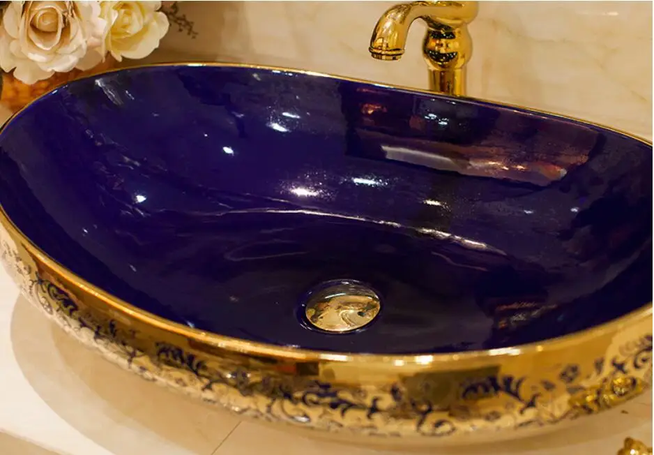 Фарфоровая гардеробная овальная раковина Lavabo столешница для ванной комнаты