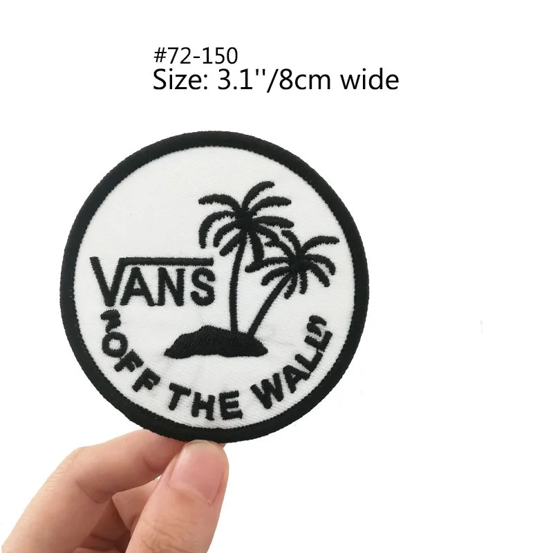 VANS Off The Wall патчи Go hiking путешествия сувенир значок горный море Луна татуировка с изображением звёзд MC Байкер Жилет Мотоцикл грудь передачи - Цвет: Белый