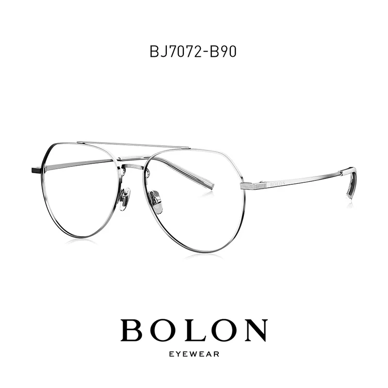 BOLON Double Bridge Eye Glasses Frame for Men Women, Aviation Spectacles Frames for Myopia Sunglasses with Diopters BJ7072