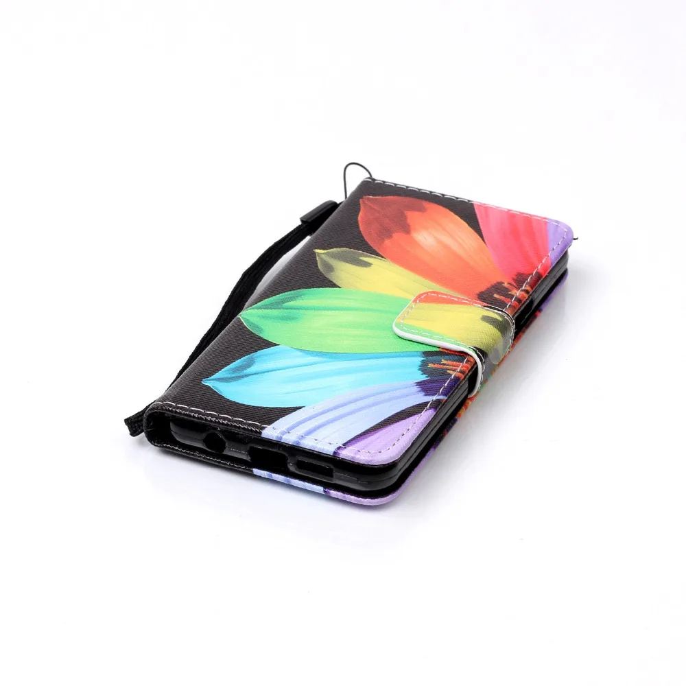 Colorful Flower Petals Leather Flip Stand Wallet Holder + Hand Strap Skin Cover Case For Samsung Galaxy A3 2016 A310 Funda Capa |