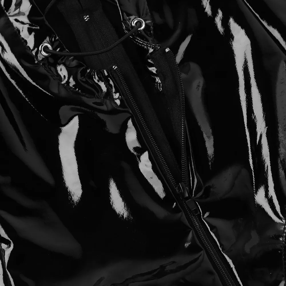 

US STOCK Womens Wetlook Bodysuit Patent Leather Sexy Clubwear Ladies Catsuit Costumes Cap Sleeve Zipper Crotch Leotard Jumpsuit