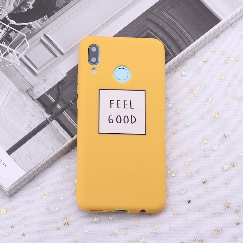 

For Huawei Honor Mate 10 20 Nova P20 P30 P Smart Feel Good Vibes Girl YES Candy Silicone Phone Case Cover Capa Fundas