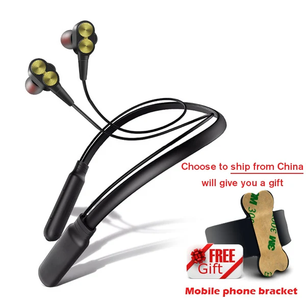 gold Bluetooth наушники CBAOOO B800, беспроводные наушники, bluetooth-гарнитура, спортивные шейные наушники с микрофоном для android, iphone, xiaomi - Цвет: gold