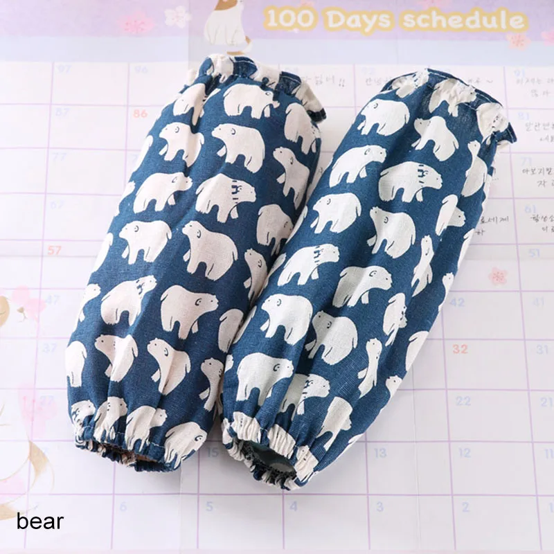 1 Pair Cotton Linen Office Antifouling Sleeve Home Cleaning Supplies Kitchen Cuff Sleeves Cooking Working Tools Long Sleeve