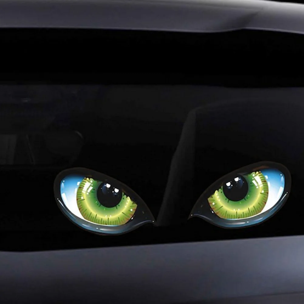 Автомобильные наклейки 2 шт 3D стерео светоотражающие кошачьи глаза