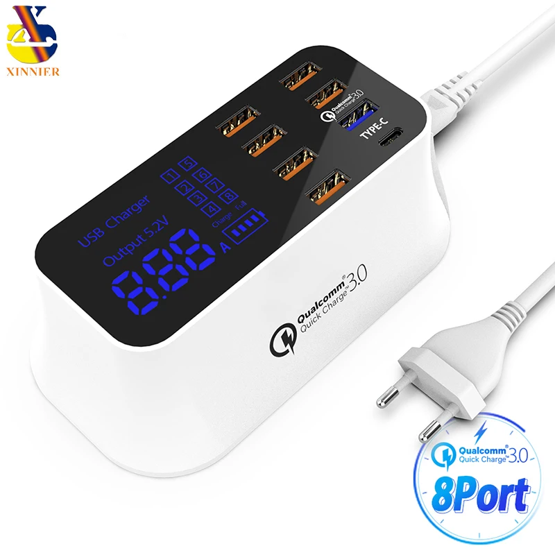 С несколькими usb портами Зарядное устройство концентратор Quick Charge 3 0 8 Порты и