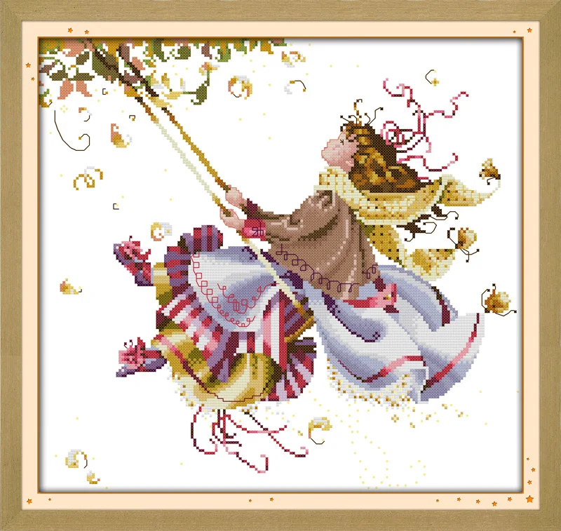 

Качели Счетный напечатаны на ткани DMC 14CT 11CT вышивки крестом kitsembroidery рукоделие Наборы Home Decor