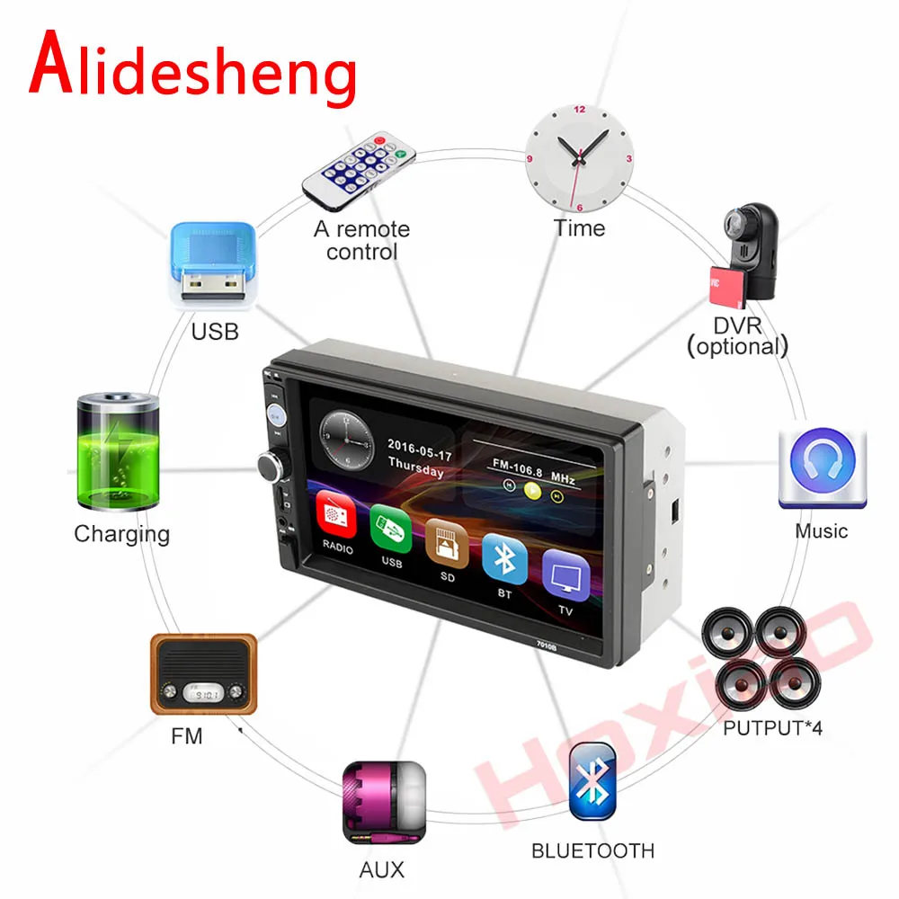 Авторадио 7010B 2 Din Автомагнитолы 7 &quotHD Сенсорный экран sd/FM/MP5/MP4/MP3/USB/aux/Bluetooth аудио