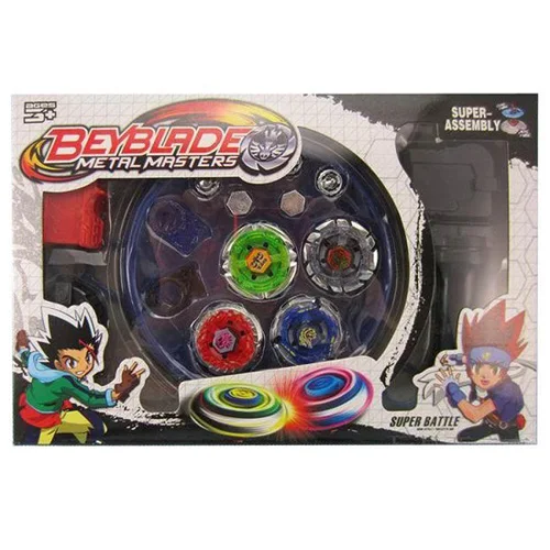 Синий Beyblade Burst набор игрушек Beyblade Arena Beyblade Металл Fusion 4D с пусковой установкой волчок Beyblade игрушки - Цвет: Синий