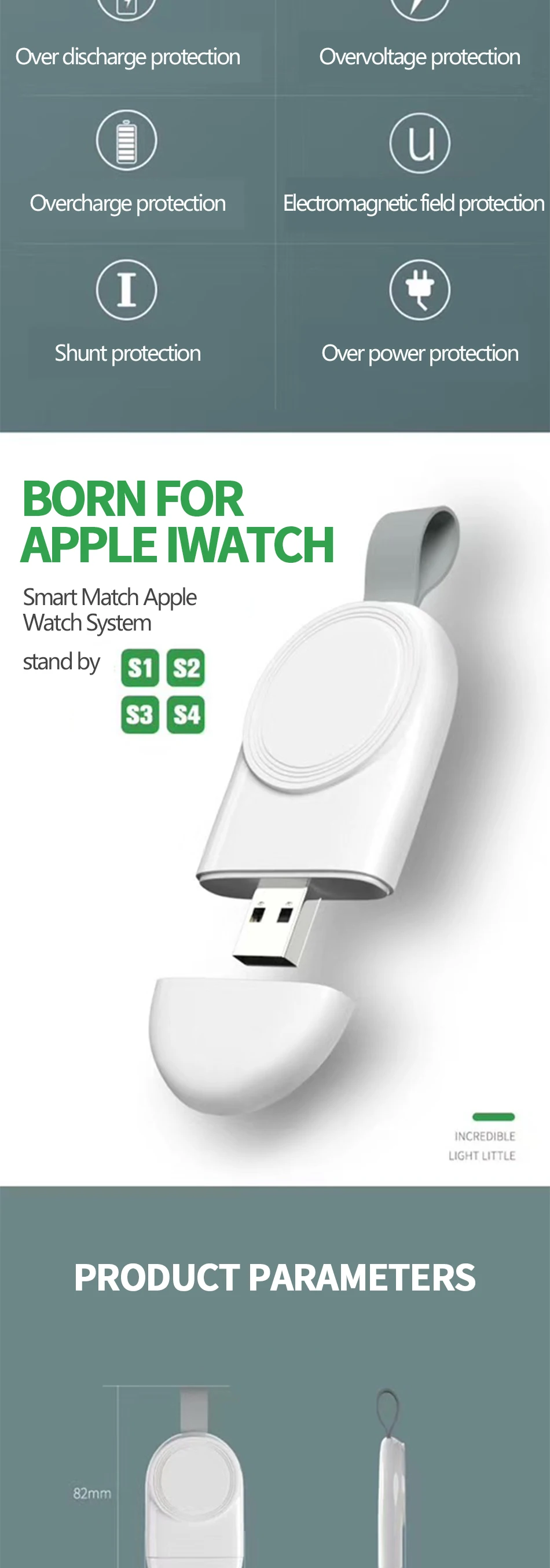 Умные часы мини портативное беспроводное зарядное устройство для iWatch 1 2 3 4 5 док-адаптер Быстрая зарядка зарядное устройство Беспроводная Зарядная база