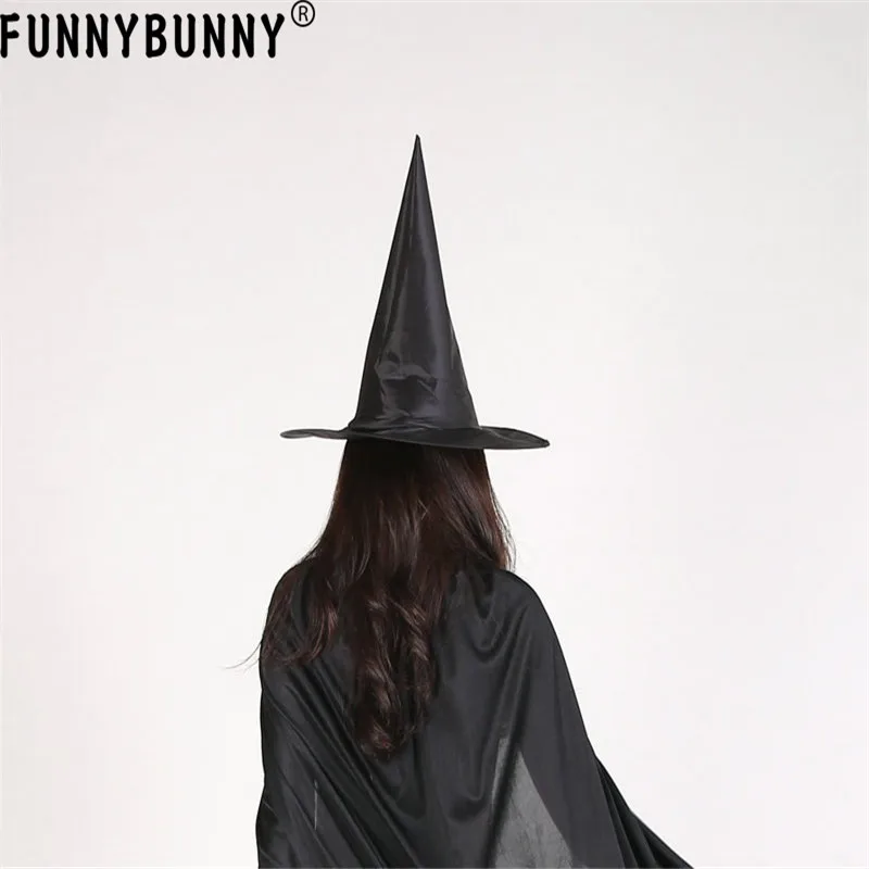 FUNNYBUNNY шляпа ведьмы Хэллоуин Для Взрослых Черная необычное платье ужас жуткий для