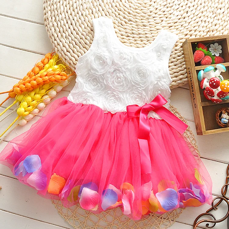 2018 New Summer baby girls dress for 0 1 2 3 Year birthday clothes beautiful flowers Cotton sleeveless kids dresses A232 | Детская