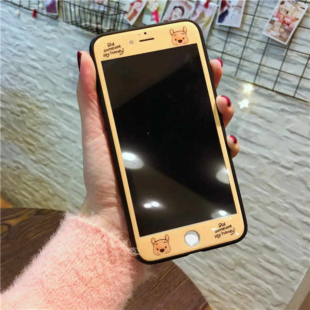 12 Мультфильм шаблон закаленное стекло экрана протектор для iPhone 7 8 6 6s плюс 3D полное покрытие - Цвет: 12