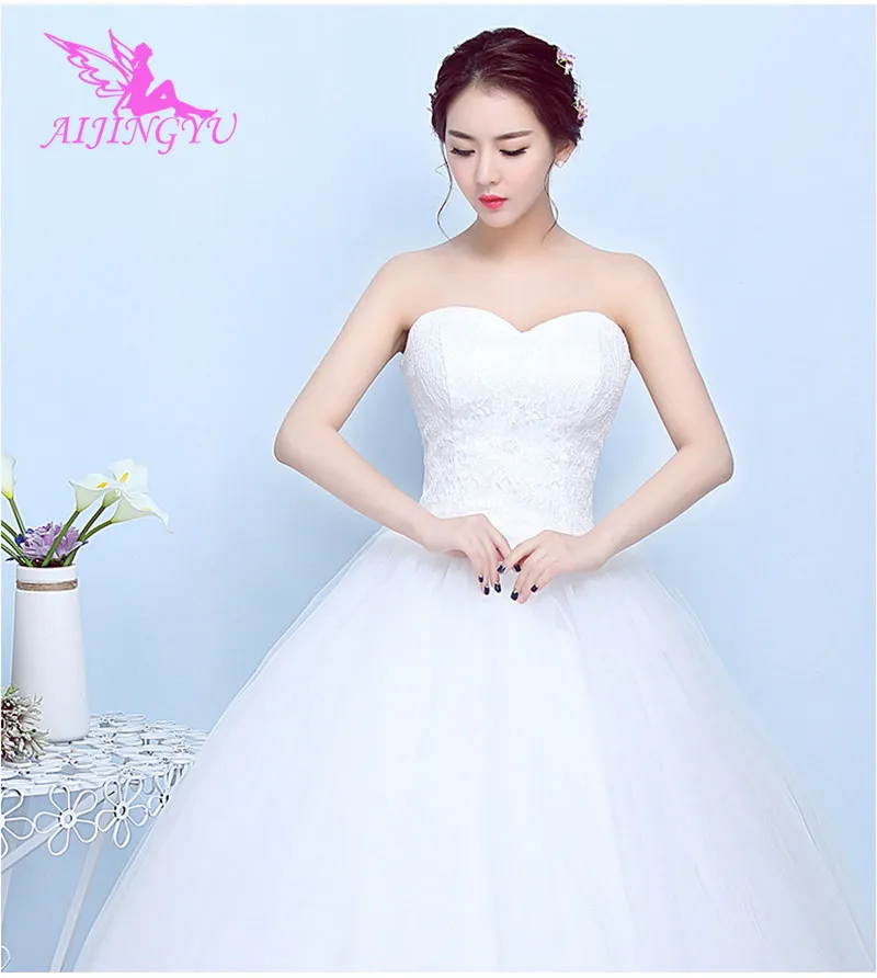 

AIJINGYU 2021 princess Customized new hot selling cheap ball gown lace up back formal bride dresses wedding dress FU238