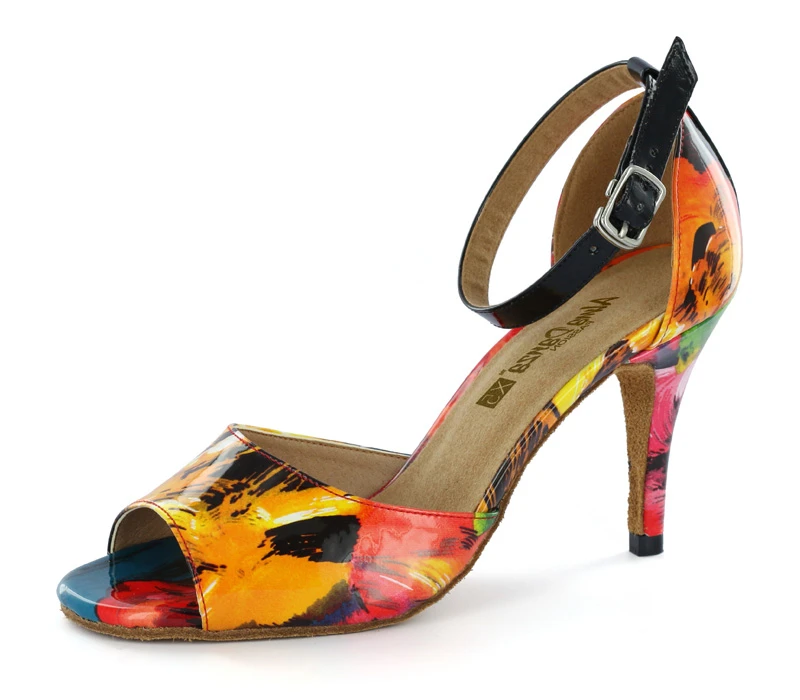 2017 Zapatos Salsa Mujer цветок Для женщин девочек Костюмы для латиноамериканских танцев