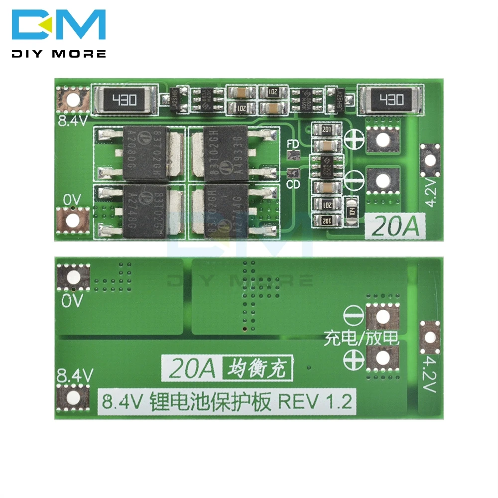 Balance 2S 10A 20A 7,4 V 8,4 V 18650 полимерная литиевая батарея защита BMS плата Стандартный баланс Модуль Diy Электронный - Цвет: Balance