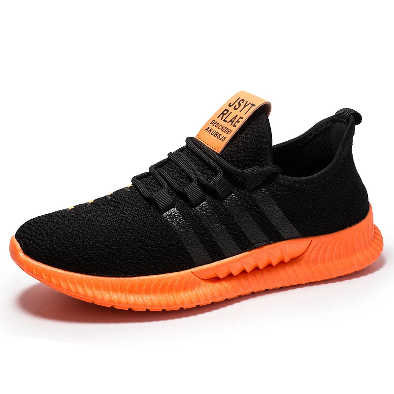 KLYWOO Sneakers for Men Casual Shoes Flyknit Mesh Breathable Mens Lace up Trainers zapatillas hombre | Обувь
