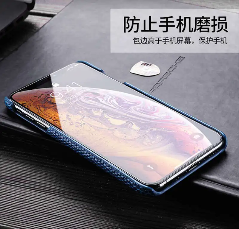 Чехол из натуральной кожи для Iphone XS максимальный чехол для задней крышки чехол с рисунком ящерицы для Apple Iphone X XS кожаный чехол Корпус