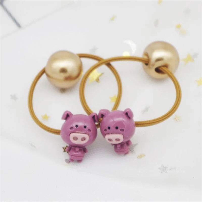 WPCZQVZA New Design Girls Cute Hair Rope Fashion Kawaii Small Pig Pattern Elastic Bands Children High Quality Scrunchy | Детская одежда