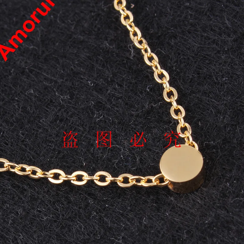 Розовое золото/серебряный Цветной Круг Воротник Ожерелье Круглый Bean Point Collier