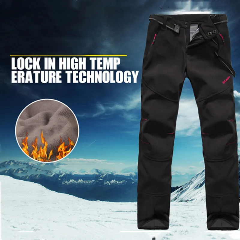 Зимние мужские и женские теплые походные брюки уличные флисовые