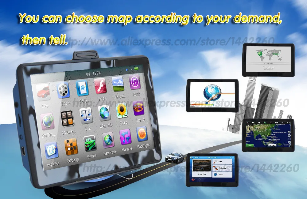 7 inch HD Car TRUCK GPS Navigator 800MHZ FM/4GB/DDR3 128M NewMaps for TOMTOM Russia/Belarus/Kazakhstan Europe/USA+Canada | Автомобили и