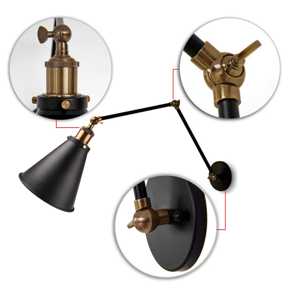 Настенный светильник E27 в стиле ретро винтажный светодиодный лофт и индастриал