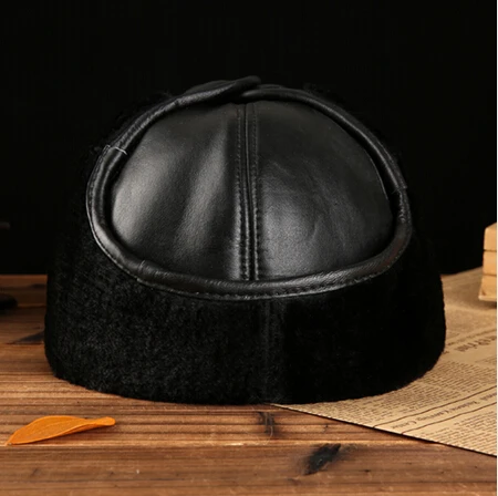 Кепка мужская из натуральной овечьей кожи в коробке | Аксессуары для одежды