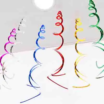 6pcs double spiral 6 шт. 60 лет украшения на день рождения с днем рождения 30 40 50 60 70 лет спиральный подвесной орнамент украшения на день рождения - Цвет: 6pcs double spiral