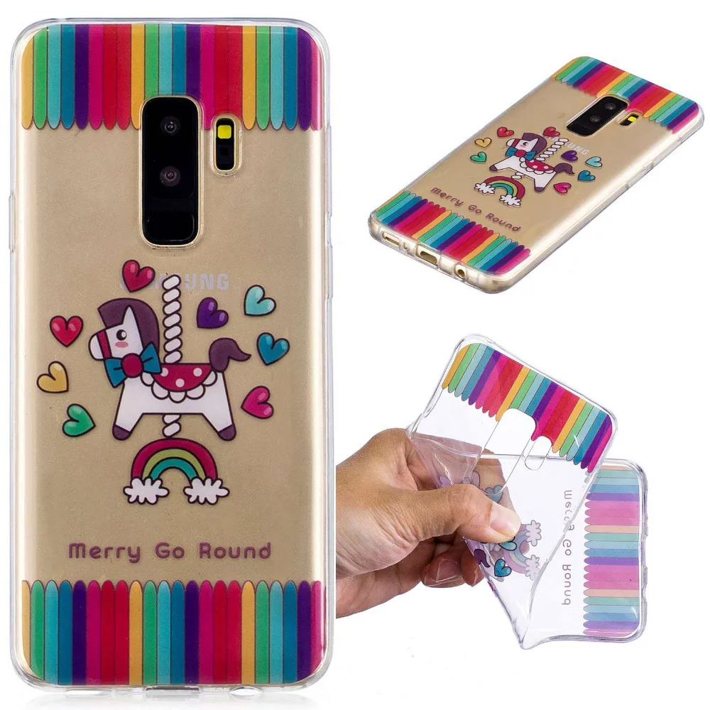 cat penguin Doughnut cactus panda flowers Icecream cartoon Painted phone case For Samsung S9 Plus high Quality TPU cover shell |