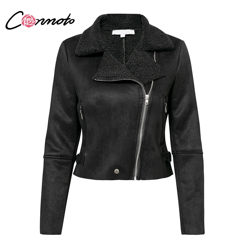 Conmoto 2018 новые зимние Короткие Куртки из искусственной замши женские