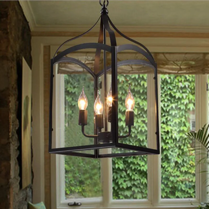 Креативная лампа из кованого стекла для гостиной кофейни чердака ретро