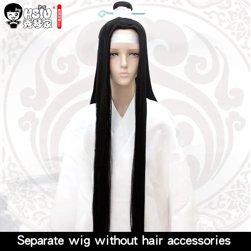 Lan Wangji HSIU Wei Wuxian Lan Wangji Yiling патриарх косплей парик гроссмейстер демонического культивирования играть парик Mo Dao Zu Shi Хэллоуин волосы - Цвет: Lan Wangji