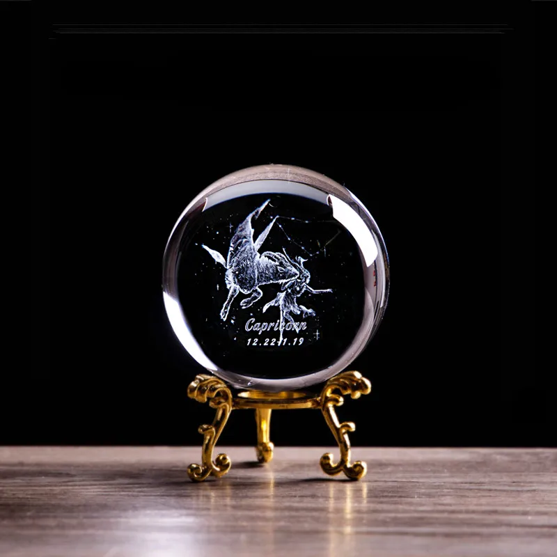 3D лазерная гравировка Козерог хрустальный стеклянный шар Ангел созвездия