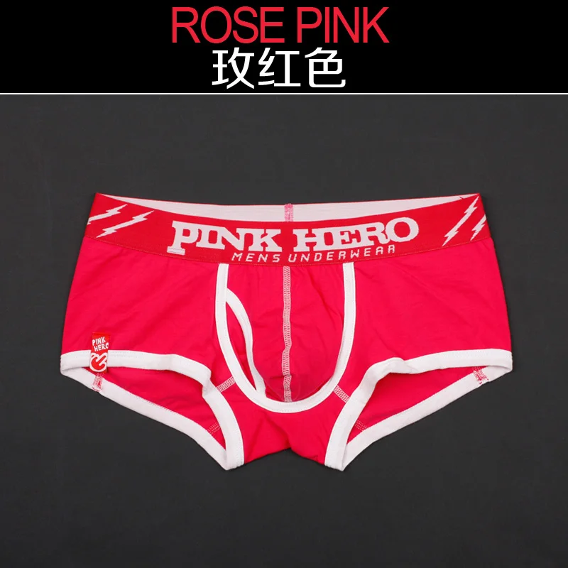 ROSE PINK Классные! Pink Heroes Для мужчин нижнее белье трусы-боксеры с героями мультфильмов из хлопка Для мужчин трусы-боксеры Шорты модные, пикантные U сумка Для мужчин нижнее белье Шорты - Цвет: ROSE PINK