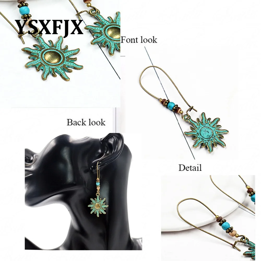 YSXFJX модные ретро серьги женский Творческий солнце большие boho Стиль Длинные