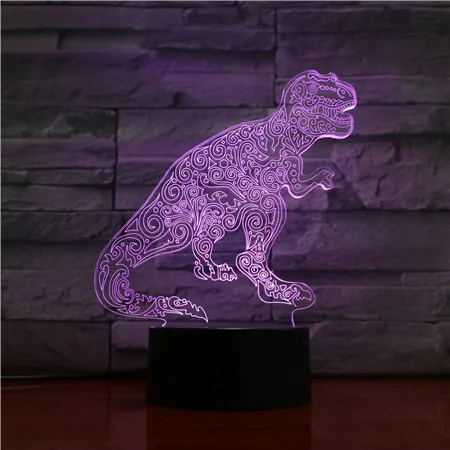 

GX1439 3D LED Night Lights Dinosaur with 7 Colors Light for Home Decoration Lamp Amazing Visualization Optical Illusion