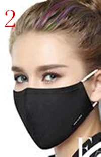 Woman 2 Хлопок PM2.5 черная маска для рта Анти-пыль маска Активированный уголь фильтр ветрозащитный рот муфельной бактерии доказательство маски для лица для защиты от гриппа Вечерние - Цвет: Woman 2