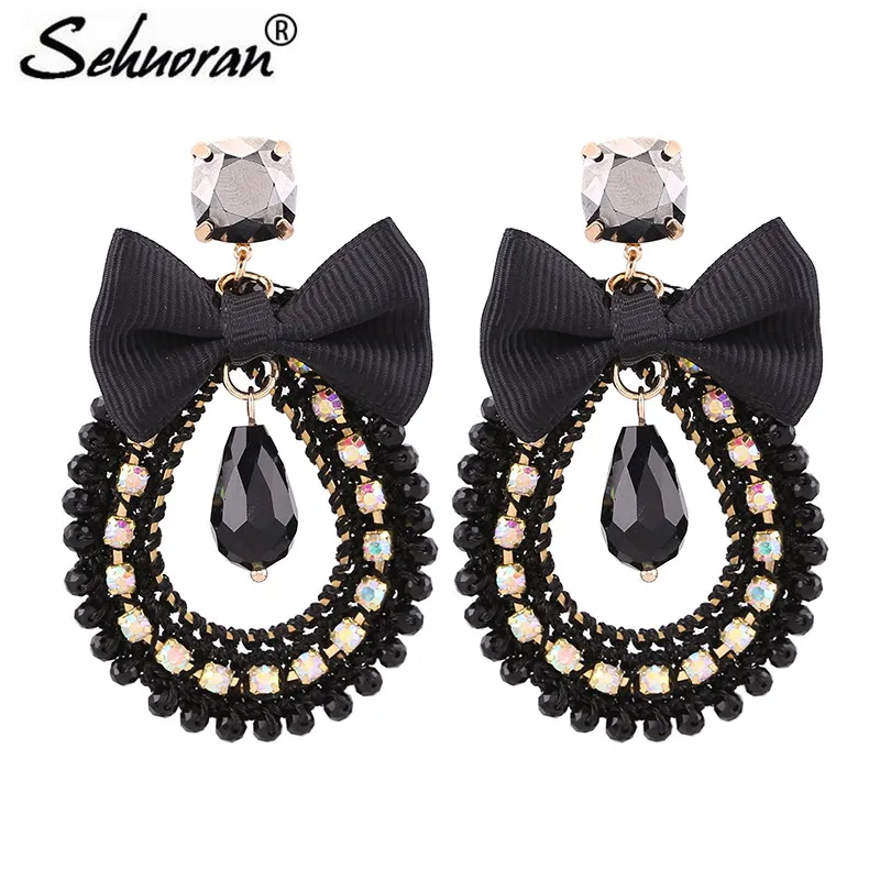 Женские длинные серьги Sehuoran с капельным кристаллом кристаллом|earrings for|earrings for