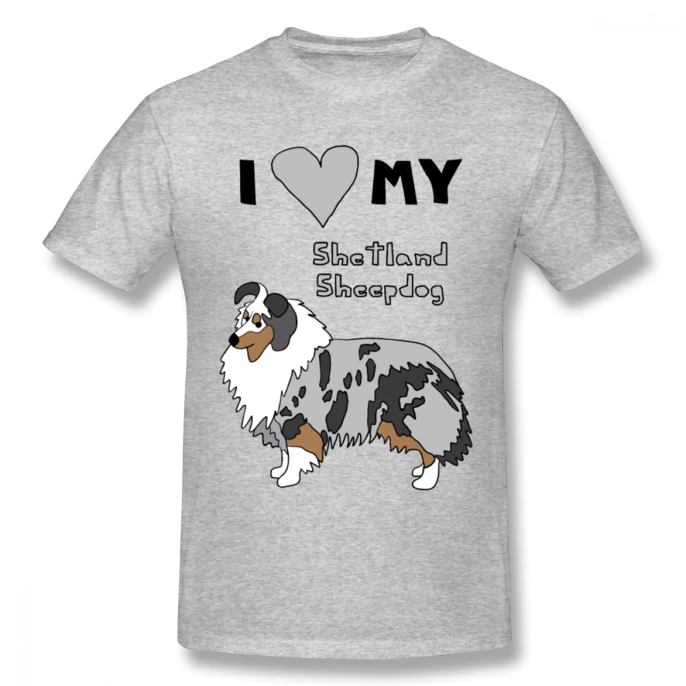 Мужская футболка с надписью I Love My Shetland Sheepdog большие размеры 5XL 6XL | одежда