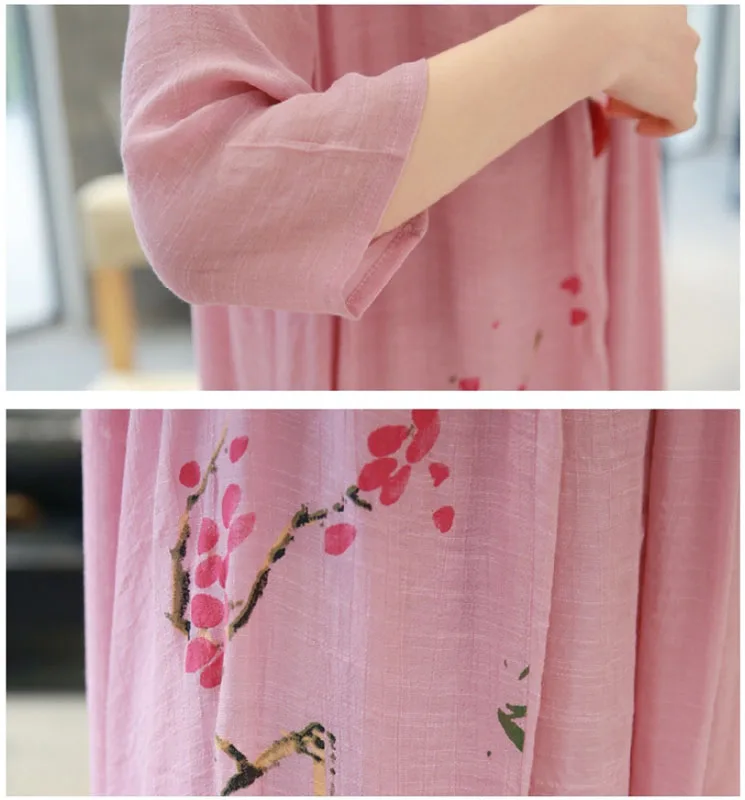 2017 женское летнее повседневное вечернее платье из хлопка и льна с коротким