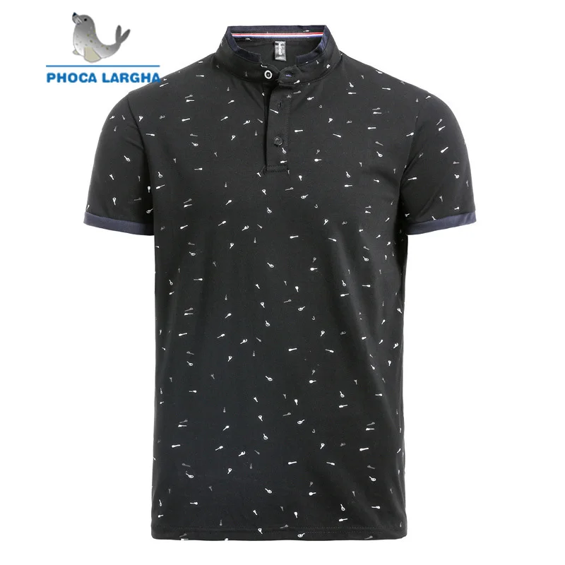 Мужская Повседневная рубашка поло с принтом гитары однотонная хлопковая