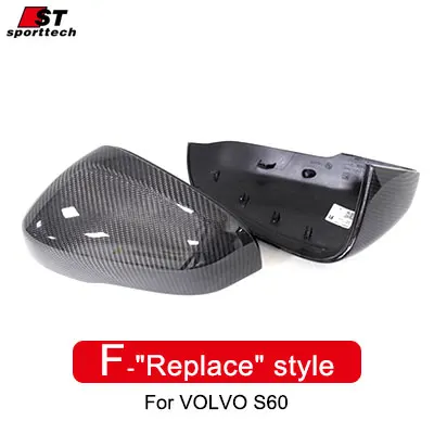 F Replace S60 Углеродное волокно крышка зеркала заднего вида для Volvo S60 V40 V60 XC60 S80 2012-/15 пасты и заменить автомобильные аксессуары - Цвет: F Replace S60