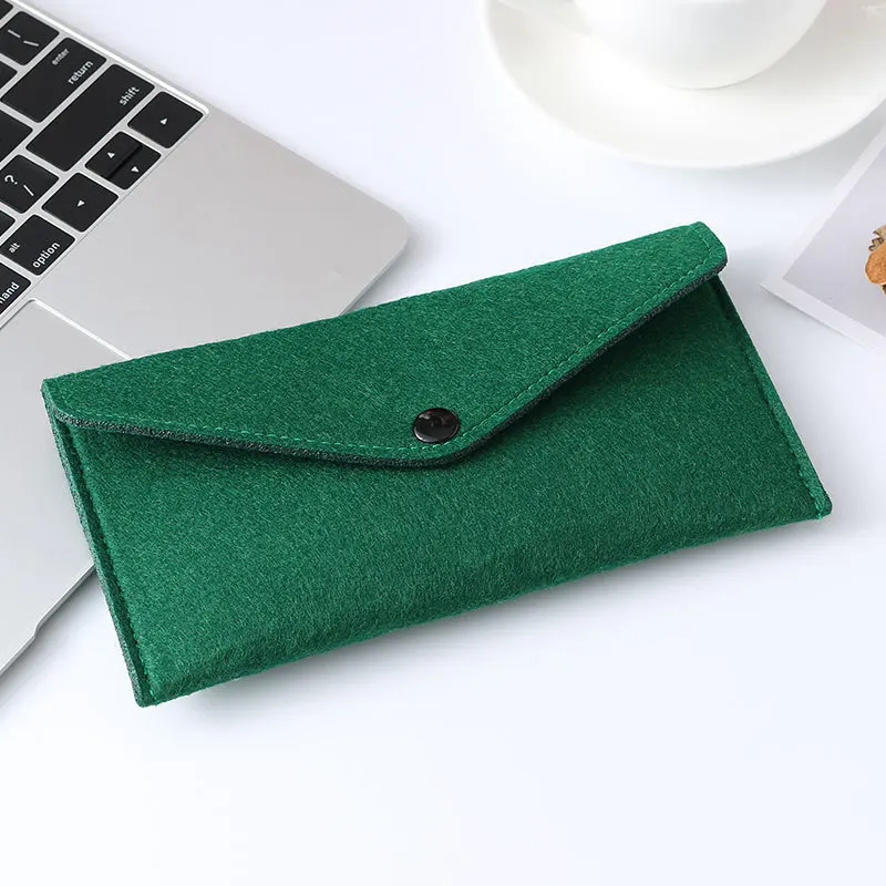 Dark green Войлочный Простой Конверт кошелек многоразового использования высокого качества вместительные сумки большого размера для телефона и покупок или diy сумки - Цвет: Dark green