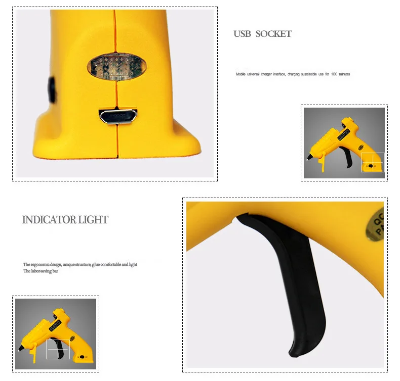 Беспроводной термоклеевой пистолет 6 В заряжаемый аккумулятор