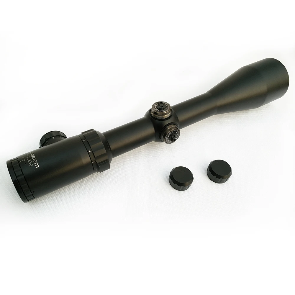 

3-12x50 riflescopes 4 time zoom fast aiming hunting shooting equipment large objective lens clear vision sights mil dot reticle