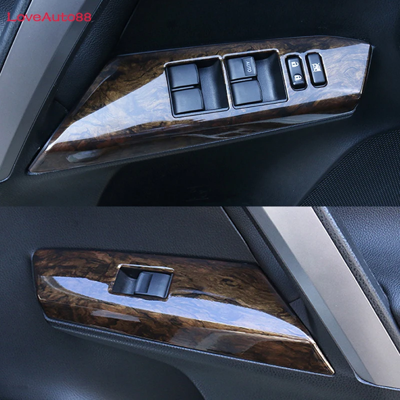 

4Pcs Door Window Lift Switch Button Cover Trim Panel Car Trim Sticker Fit For Toyota RAV4 2014-2018 Car Accessories