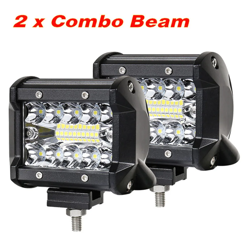 2pcs 60w 4 ''6'' 18 Вт 27 Вт 42 Вт 48 Вт Offroad тонкий светодиодный рабочий светильник 12 в Led дальнего света Лампа 4х4 светодиодным фара трактора Точечный светильник для лодки автомобиль внедорожник atv - Цвет: 2pcs 60w