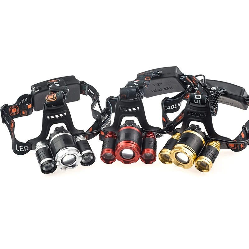 CREE xm l T6 * 3 светодиодные фары 8000LM аккумуляторные фара Масштабируемые Глава шлем