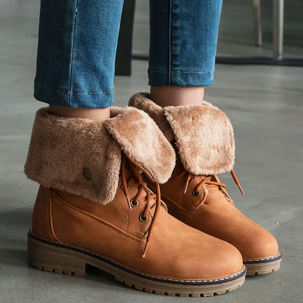 FINDHER/женские ботинки на меху короткие ботильоны Новинка 2019 года теплая меховая